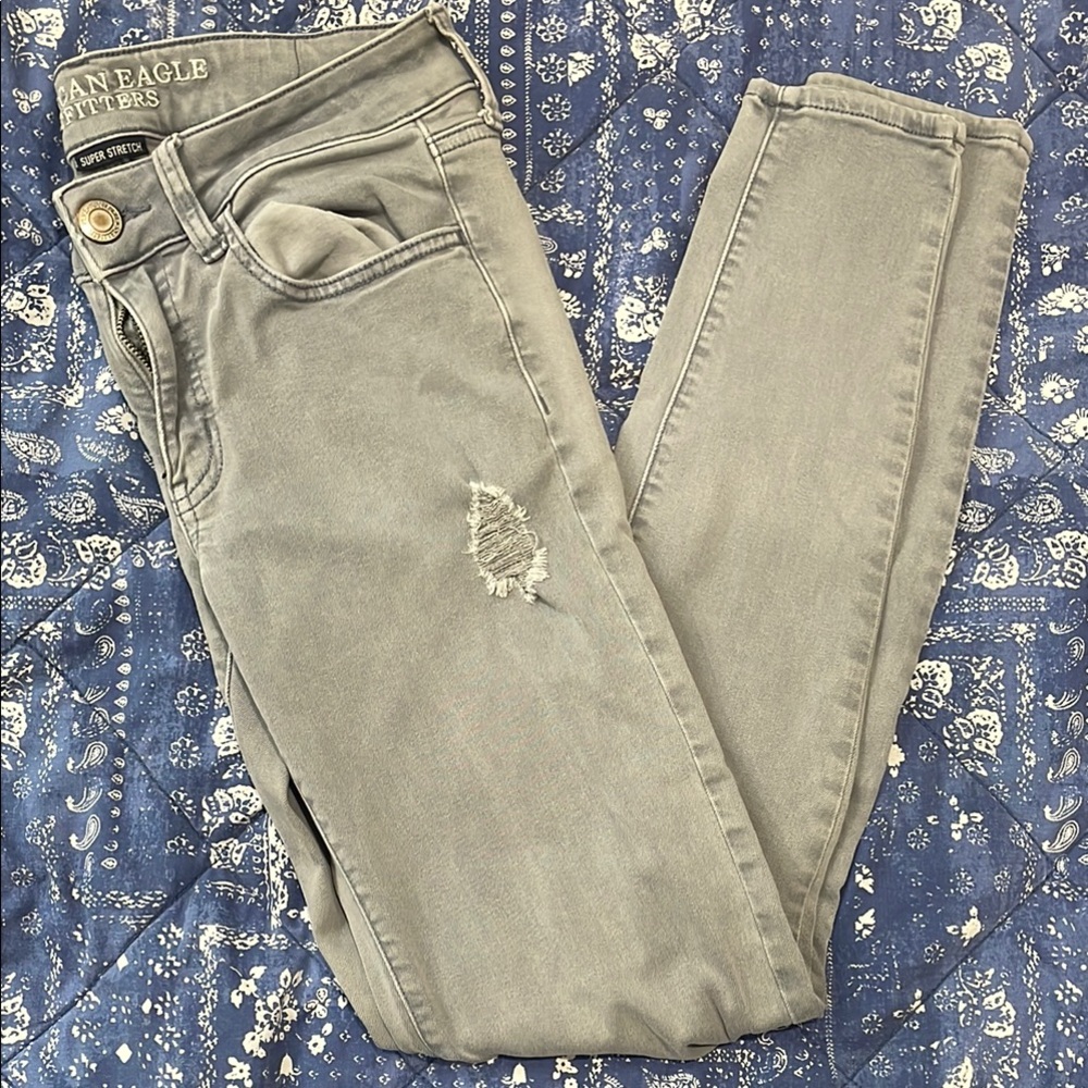 American Eagle Outfitters Gray Skinny Jeans
